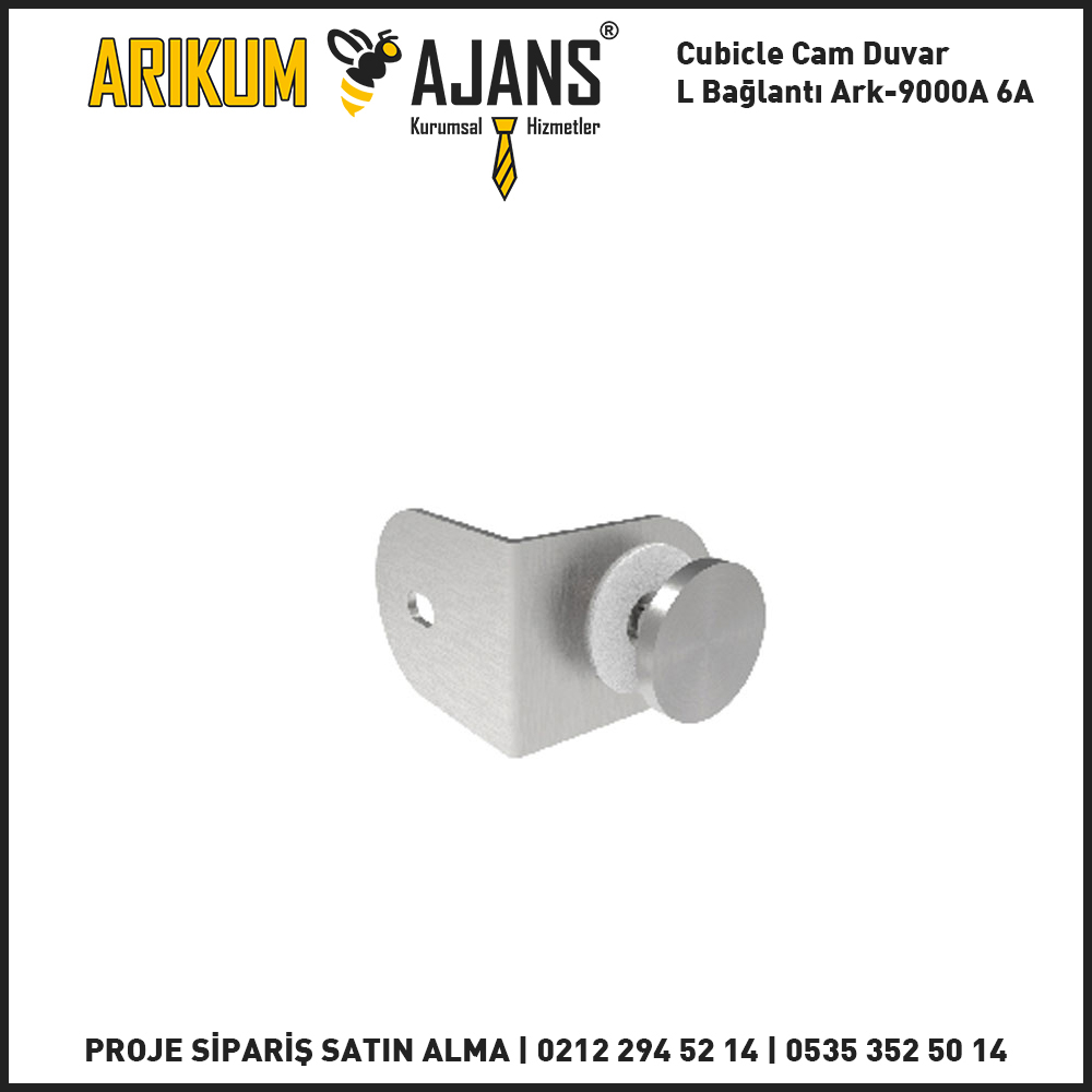 Cubicle Cam Duvar L Bağlantı Ark-9000A 6A