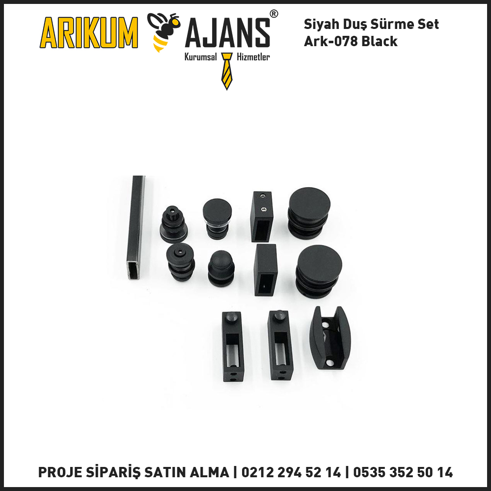 Siyah Duş Sürme Set Ark-078 Black