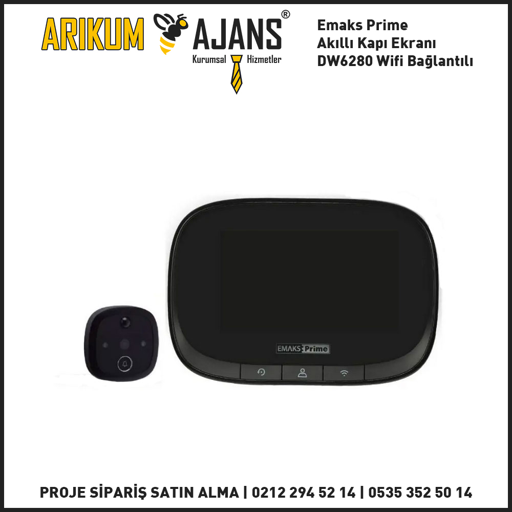 Emaks Prime Akıllı Kapı Ekranı DW6280 Wifi Bağlantılı