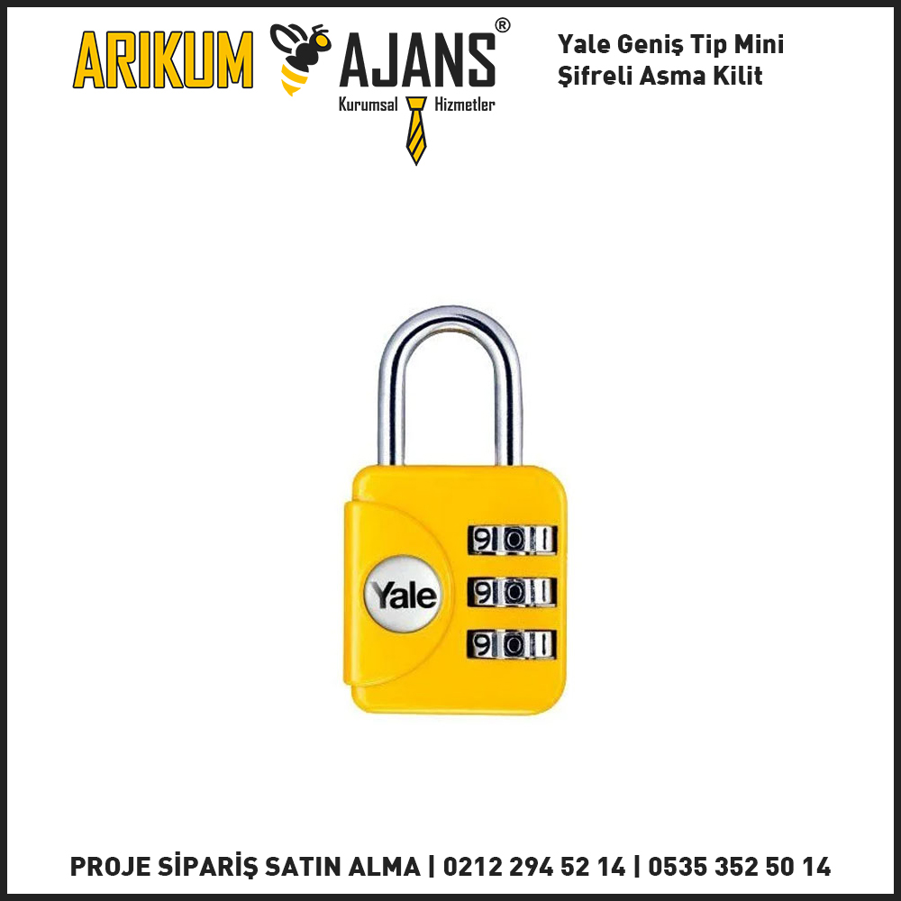 Yale Geniş Tip Mini Şifreli Asma Kilit