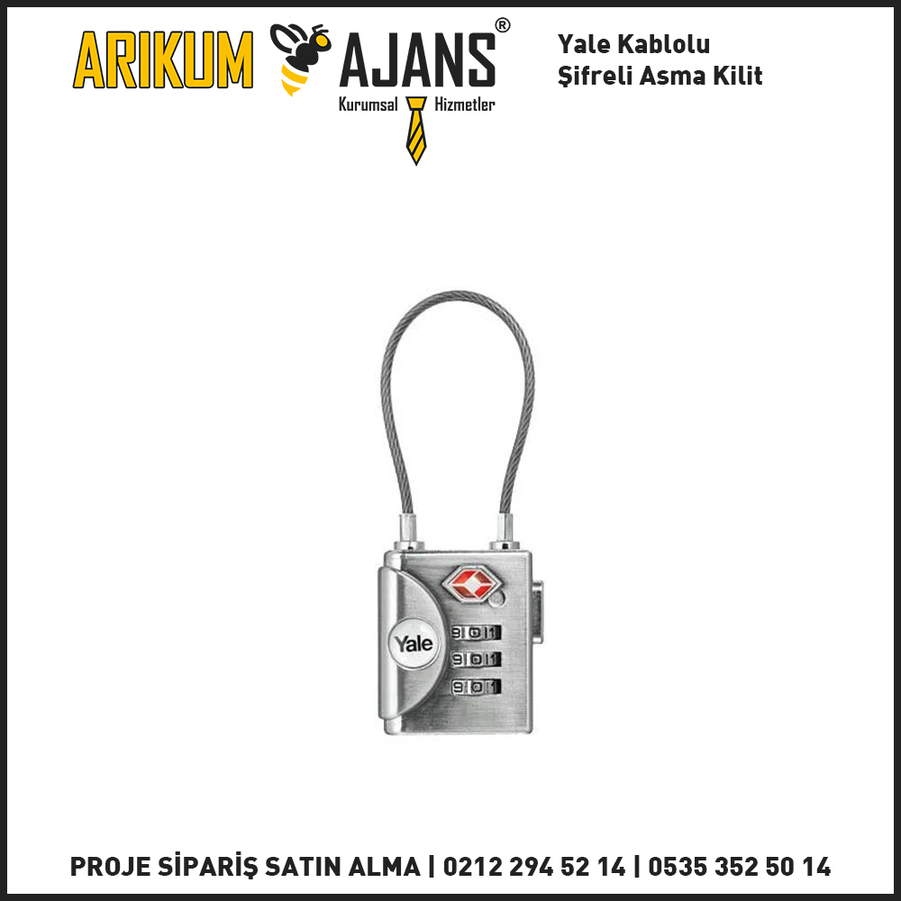 Yale Kablolu Şifreli Asma Kilit