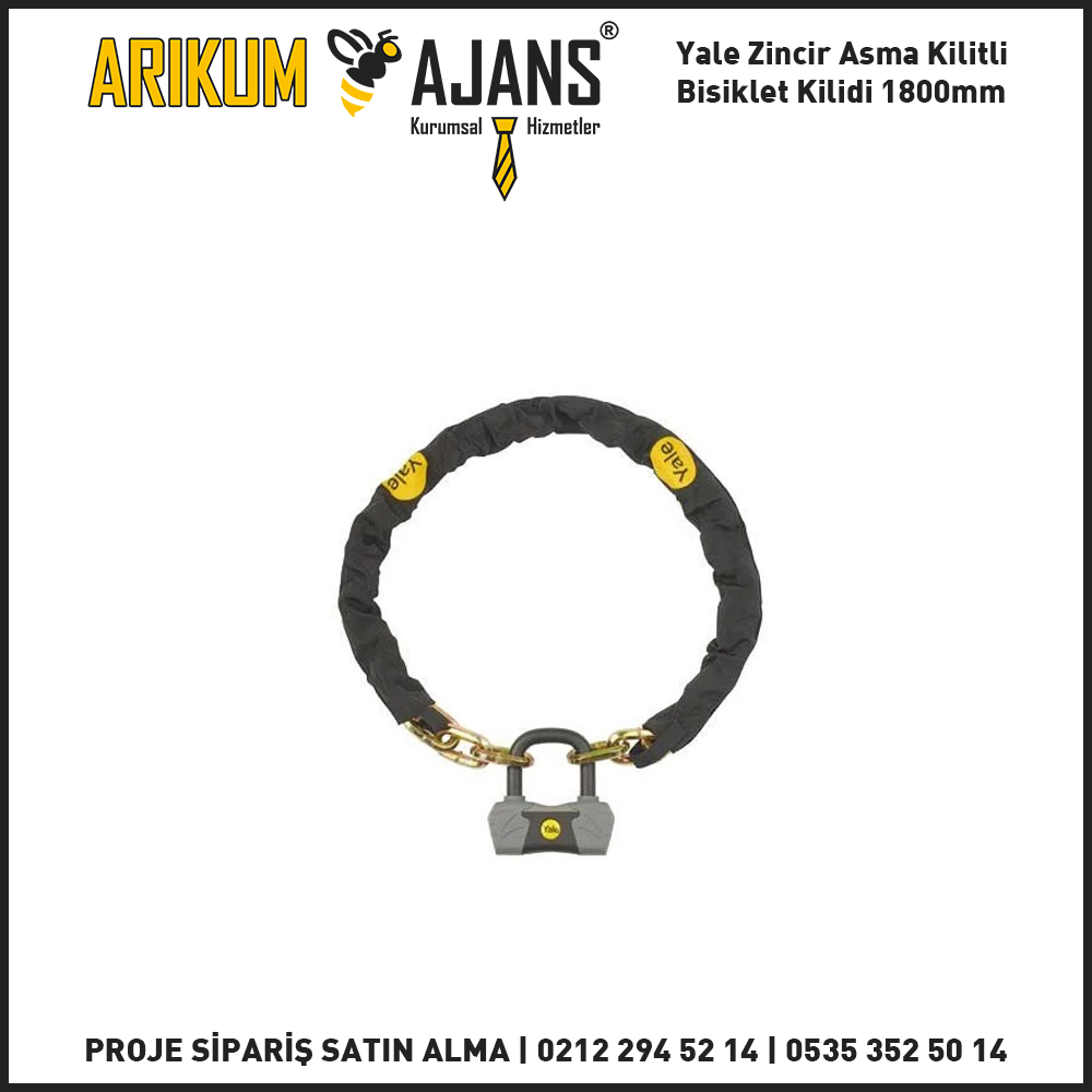 Yale Zincir Asma Kilitli Bisiklet Kilidi 1800mm