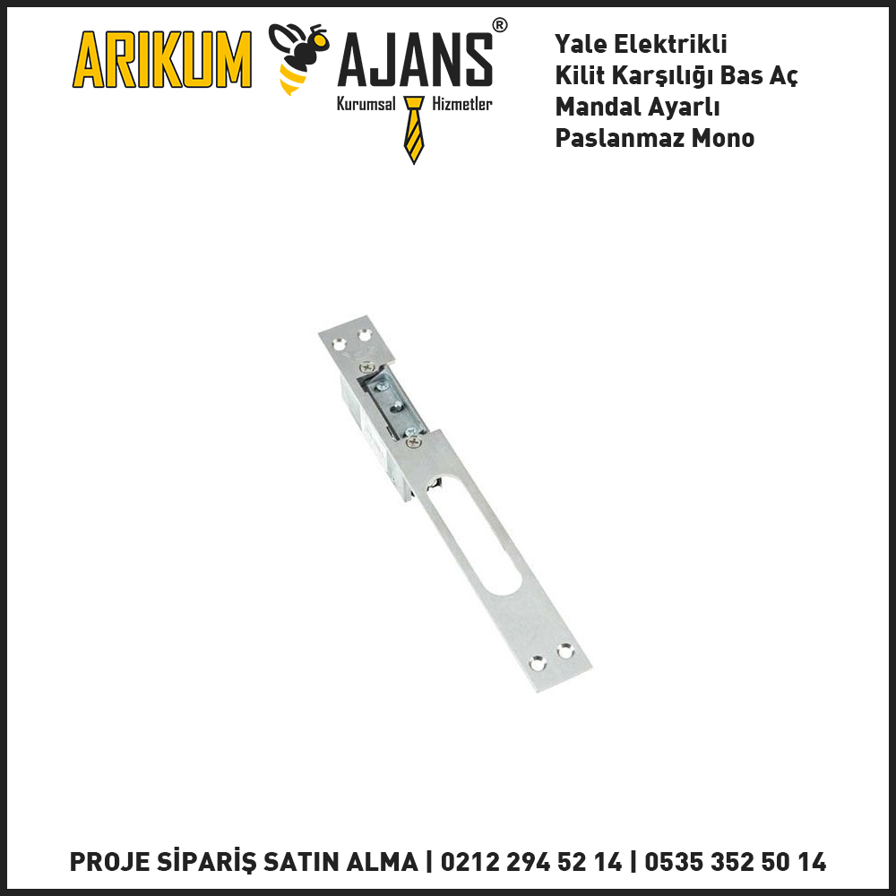 Yale Elektrikli Kilit Karşılığı Bas Aç Mandal Ayarlı Paslanmaz Mono